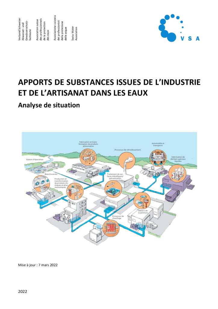 Eine Broschüre zu Stoffeinträgen aus Industrie und Gewerbe in Gewässer.